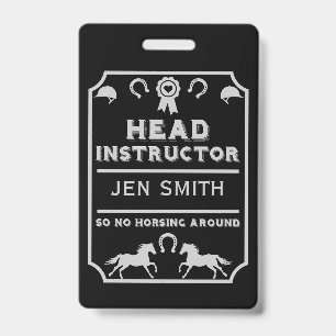 Tarjeta De Identificación Instructor del caballete de caballo