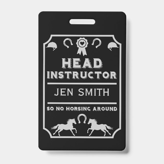 Tarjeta De Identificación Instructor del caballete de caballo (Front)