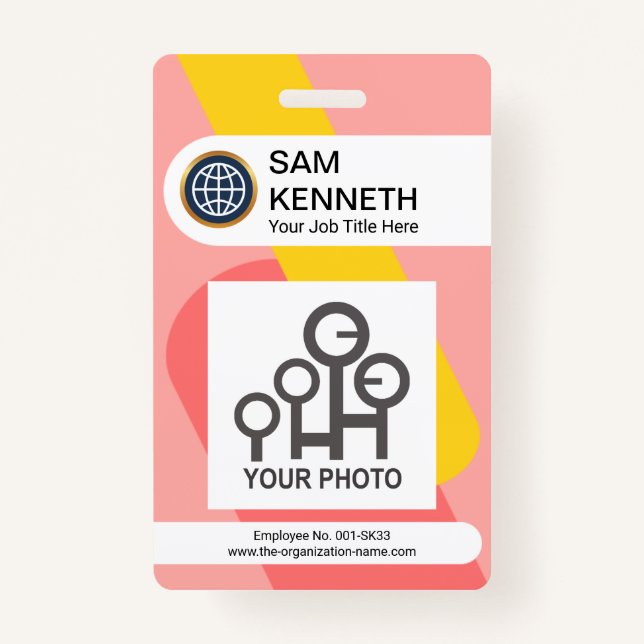 Tarjeta De Identificación Interbloqueo de la foto de la empresa de columnas  (Anverso)