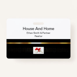 Tarjeta De Identificación Introducción al marketing inmobiliario en negro y 