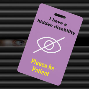 Tarjeta De Identificación Invalidez oculta Lanyard Invisible Invisible ID