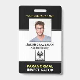 Tarjeta De Identificación Investigador Paranormal Empleado Identificación Fo