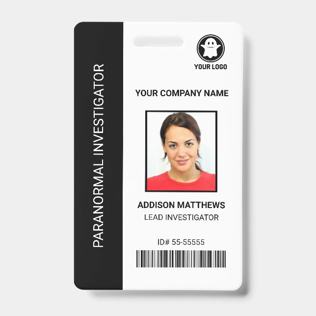 Tarjeta De Identificación Investigador paranormal Empresa Empleada Foto ID (Parte frontal)