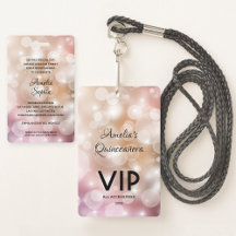 Invitación Chic Blush Pink Quinceañera Pase VIP