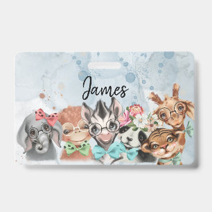 Tarjeta De Identificación Invitación de baby shower Safari wildone azul