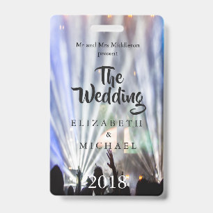 Tarjeta De Identificación Invitación de boda divertida con luces brillantes