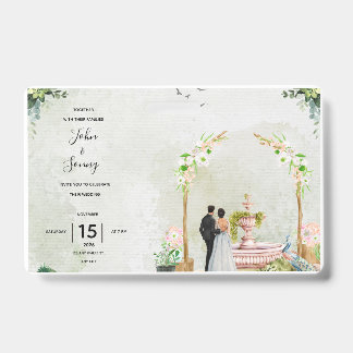 Tarjeta De Identificación Invitación de Boda para Jardín Floral Caprichoso –
