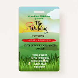 Tarjeta De Identificación Invitación de bodas Festival Rústico Campos Divers