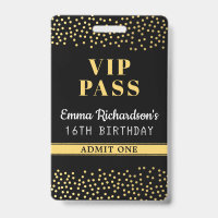 Invitación de cumpleaños con pase VIP