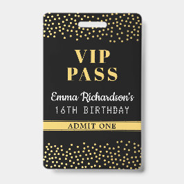 Tarjeta De Identificación Invitación de cumpleaños con pase VIP