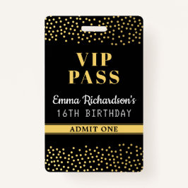 Tarjeta De Identificación Invitación de cumpleaños con pase VIP