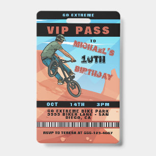 Tarjeta De Identificación Invitación de cumpleaños de BMX Carreras BIke