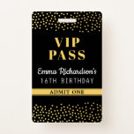 Tarjeta De Identificación Invitación de cumpleaños del pase VIP<br><div class="desc">Una invitación única que también es un pase para tu fiesta de cumpleaños!  Fácil de personalizar.</div>