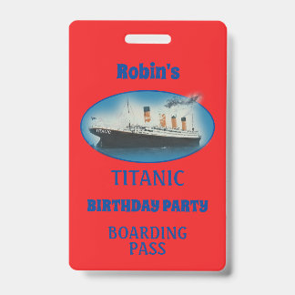 Tarjeta De Identificación Invitación de cumpleaños del Titanic barco estrell