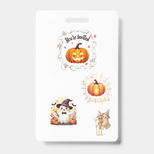Tarjeta De Identificación Invitación de Halloween con insignia perdida