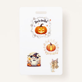 Tarjeta De Identificación Invitación de Halloween con insignia perdida