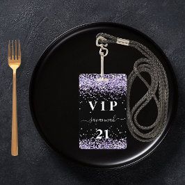 Tarjeta De Identificación Invitación de vip de lavanda violeta de cumpleaños