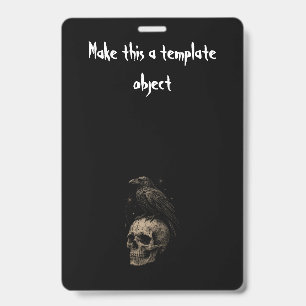 Tarjeta De Identificación Invitación vintage de Halloween de cuervo gótico s