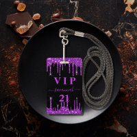 Invitación vip de cumpleaños con gotas de purpurin