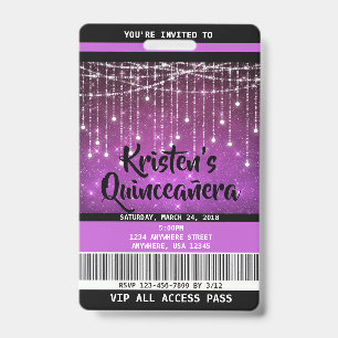 Tarjeta De Identificación Invitaciones de cumpleaños Quinceañera, Invitación