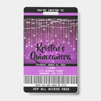 Tarjeta De Identificación Invitaciones de cumpleaños Quinceañera, Invitación