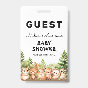 Tarjeta De Identificación Invitado de Woodland Baby Boy