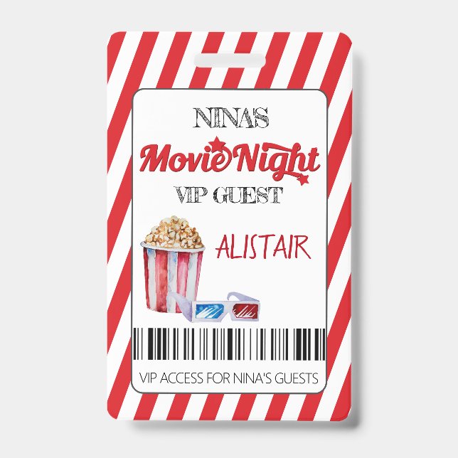 Tarjeta De Identificación Invitado VIP de la noche del cine Lanyard, Lanyard (Parte frontal)