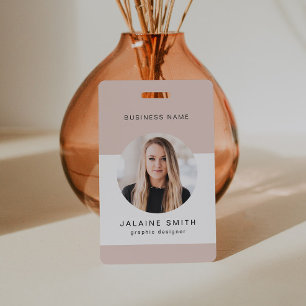 Tarjeta De Identificación JALAINE Modern Minimal ID de empleado de negocios