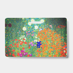 Tarjeta De Identificación Jardín de flores de Gustav Klimt
