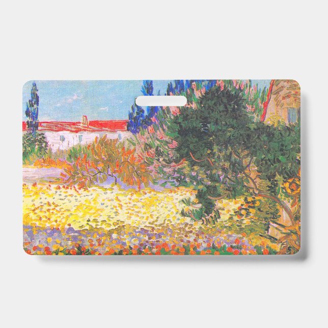 Tarjeta De Identificación Jardín Florido de Vincent Van Gogh (Parte frontal)