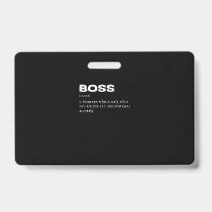 Tarjeta De Identificación Jefe Definición Divertida Feliz Día del Jefe