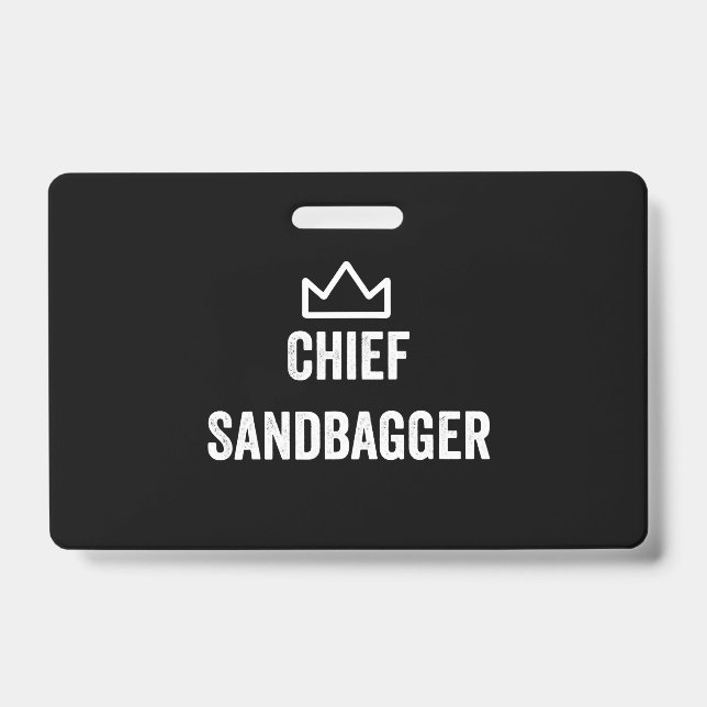 Tarjeta De Identificación Jefe Sandbagger Golf Meme Bjj Chess Sandbag (Parte frontal)