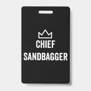 Tarjeta De Identificación Jefe Sandbagger Golf Meme Bjj Chess Sandbag