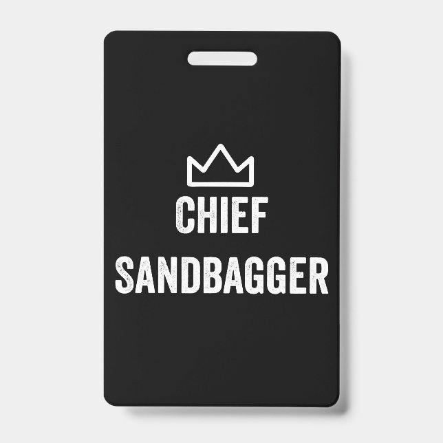 Tarjeta De Identificación Jefe Sandbagger Golf Meme Bjj Chess Sandbag (Parte frontal)