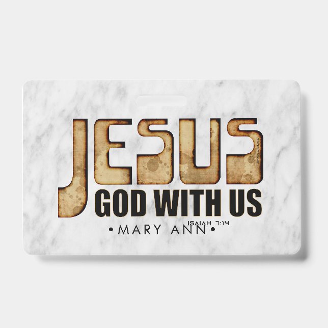 Tarjeta De Identificación JESÚS: Dios Con Nosotros (Parte frontal)