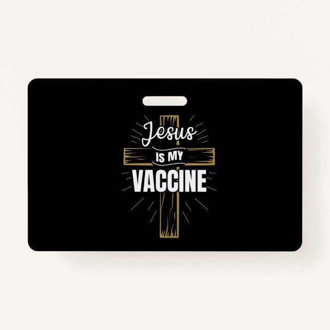 Tarjeta De Identificación Jesús Es Mi Vacuna Fe Cristiana (Anverso)