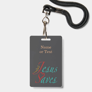 Tarjeta De Identificación Jesús salva cita cristiana negra 