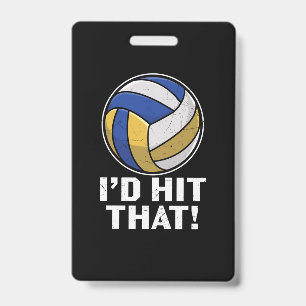 Tarjeta De Identificación Jugador de Voleibol   Me Golpearía Eso