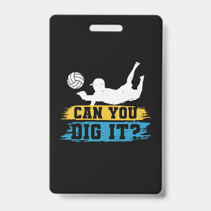 Tarjeta De Identificación Jugador de Voleibol   ¿Puedes Excavar?