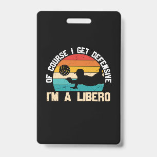 Tarjeta De Identificación Jugador de Voleibol   Soy un Libero
