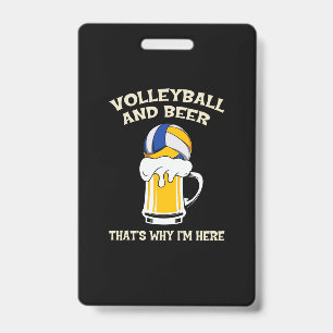 Tarjeta De Identificación Jugador de voleibol   Voleibol Y Cerveza