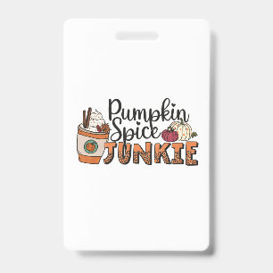 Tarjeta De Identificación Junkie Fall, especias de calabaza