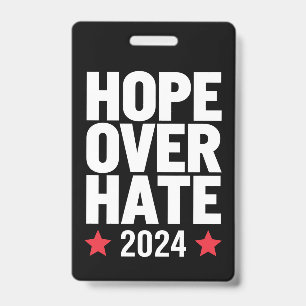 Tarjeta De Identificación Kamala Harris 2024 Esperanza Sobre Odio Presidenci