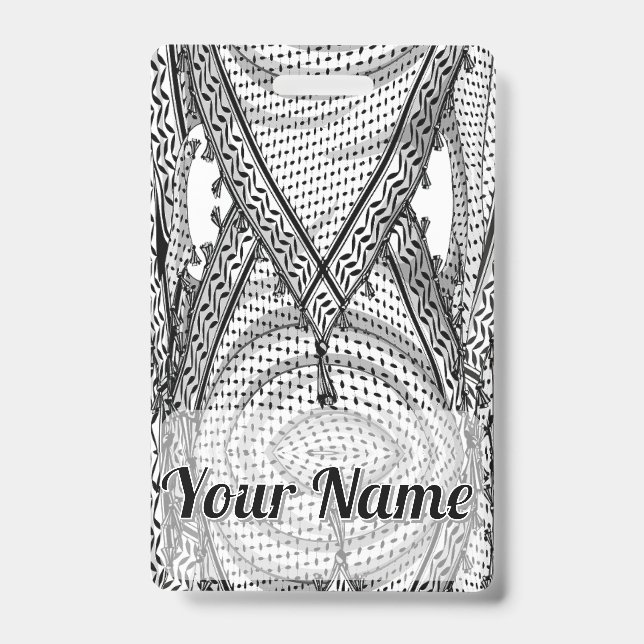 Tarjeta De Identificación Keffiyeh palestino Scarf tejido tradicional (Parte frontal)