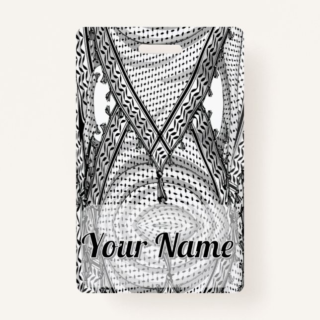 Tarjeta De Identificación Keffiyeh palestino Scarf tejido tradicional (Anverso)