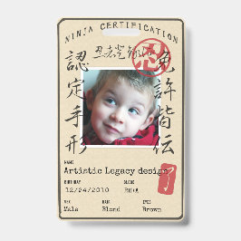 Tarjeta De Identificación Kids Ninja ID (Customize image & text!)