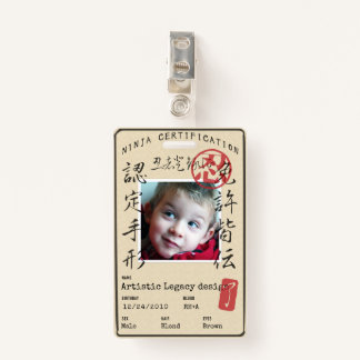 Tarjeta De Identificación Kids Ninja ID (Customize image & text!)