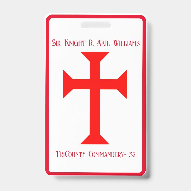 Tarjeta De Identificación Knight Templar (Parte frontal)