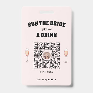 Tarjeta De Identificación La Despedida de Soltera Rosa Compra una Bebida a l