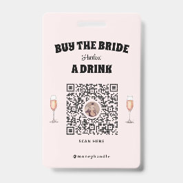 Tarjeta De Identificación La Despedida de Soltera Rosa Compra una Bebida a l